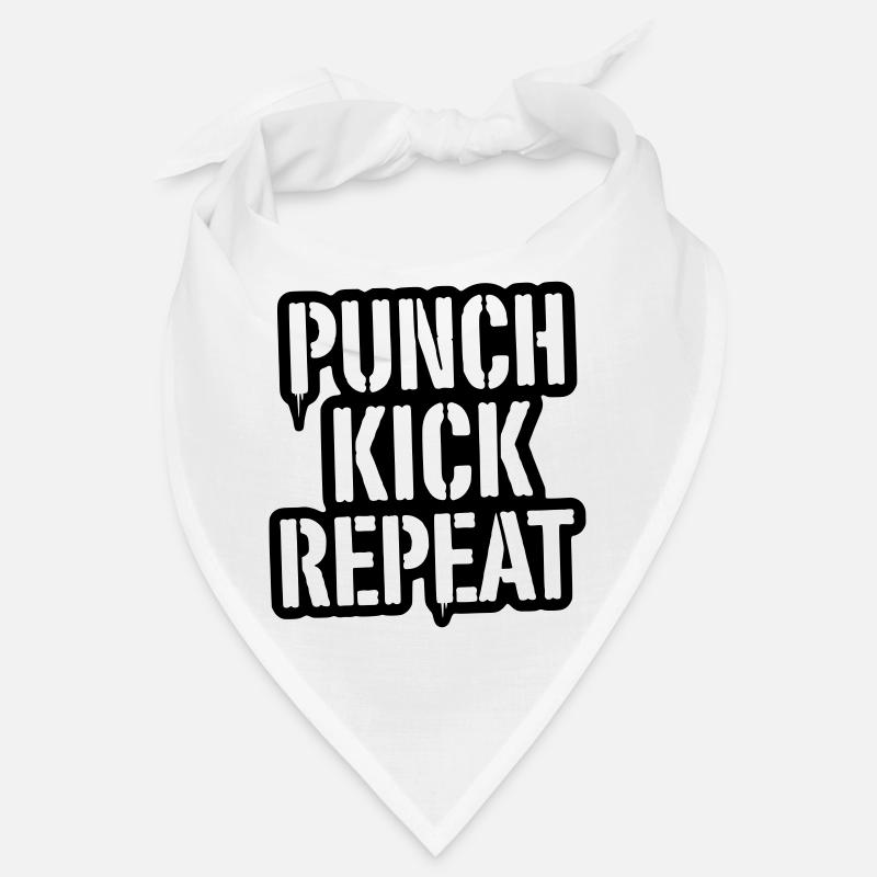 Punch, Kick, Repeat Schriftzug - Kickboxen  Bandana