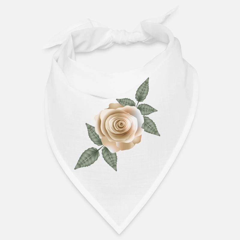 Delicate sand-coloured rose with soft leaf accents Bandana
