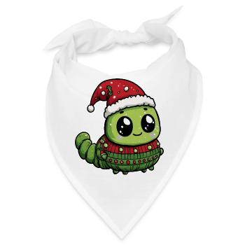 Wurm Weihnachten Xmas - Bandana - Weiß - Vorne