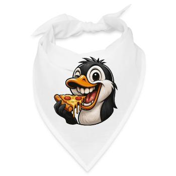 Süßer Cartoon Pinguin Pizza Pizzaliebhaber Italien - Bandana - Weiß - Vorne