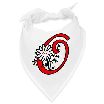 Buchstabe O Initiale - Bandana - Weiß - Vorne