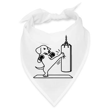 kickboxen boxen hund dackel - Bandana - Weiß - Vorne