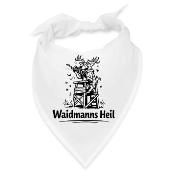 Verrückter Hirsch Waidmannsheil - Bandana - Weiß - Vorne