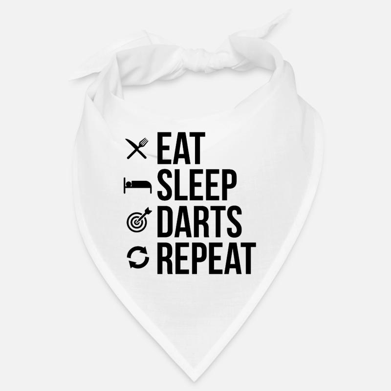 Eat_Sleep_Darts_Repeat - Bandana - Weiß