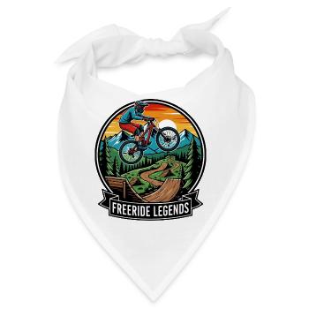 Freeride Legenden Mountainbike Enduro MTB Motiv - Bandana - Weiß - Vorne