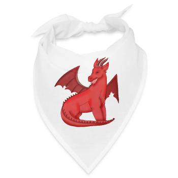 Nachtaktiver Roter Drache - Bandana - Weiß - Vorne
