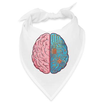 Human Intelligence meets AI – Brain Tech Design - Bandana - Weiß - Vorne