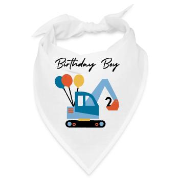 Bagger mit Ballons - Bandana - Weiß - Vorne