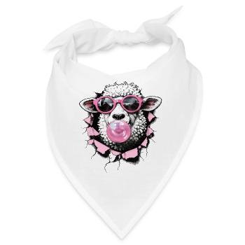 Cooles Schaf – Sommer Halftone Digitale Kunst - Bandana - Weiß - Vorne