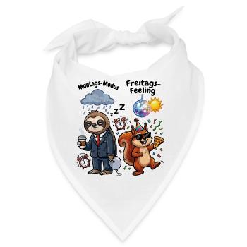 Montagsmodus vs Freitagsgefühl - Bandana - Weiß - Vorne