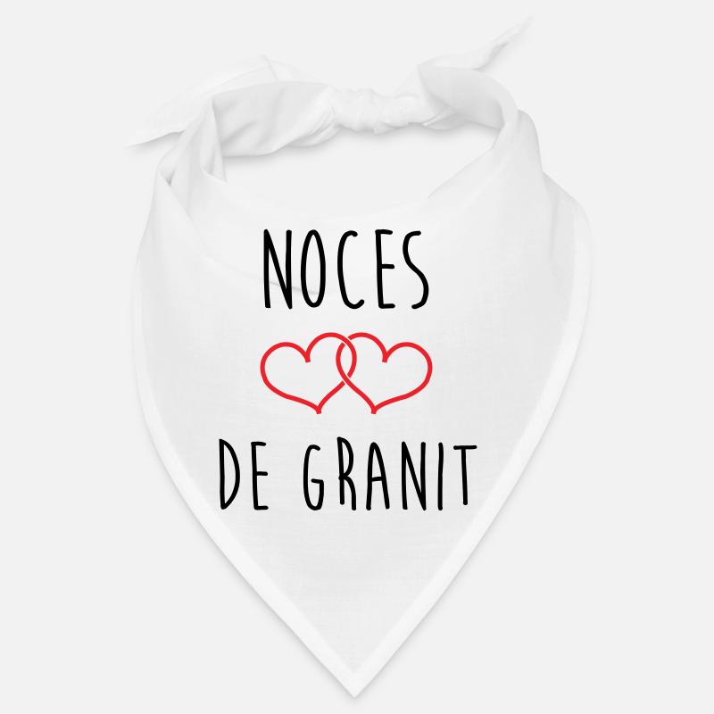 Cadeau Noces de Granit 90 Ans Mariage Amour Pur Bandana