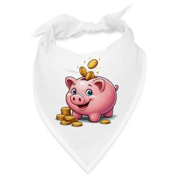 Sparschwein Glücksgold - Bandana - Weiß - Vorne