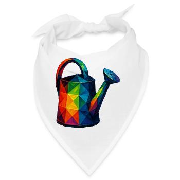 Low Poly Gießkanne: Geometrische Kunst für den Garten - Bandana - Weiß - Vorne