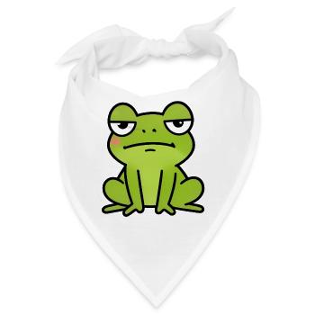 Schläfriger Grünfrosch-Cartoon - Bandana - Weiß - Vorne