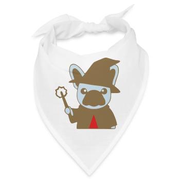 Frenchie Zauberer Magier Bunt - Bandana - Weiß - Vorne