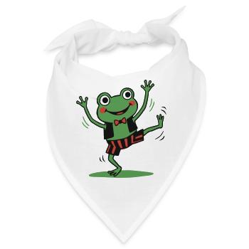Tanzender Frosch im Anzug - Bandana - Weiß - Vorne