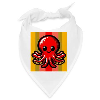 Krake - Bandana - Weiß - Vorne