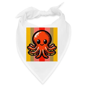 Krake - Bandana - Weiß - Vorne