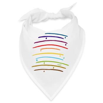 Regenbogenbögen mit Tropfen - Bandana - Weiß - Vorne
