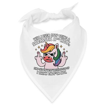Provokatives Einhorn mit Mittelfinger Sarkasmus - Bandana - Weiß - Vorne