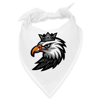 Adler Kopf Krone - Bandana - Weiß - Vorne