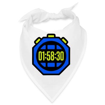 Stoppuhr Bestzeit Halbmarathon - Bandana - Weiß - Vorne