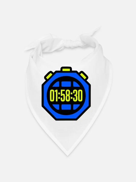 Stopwatch Best Time Half Marathon - Bandana - white - Front