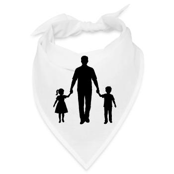Vater Kind Silhouette Spazieren Familie Papa Liebe - Bandana - Weiß - Vorne