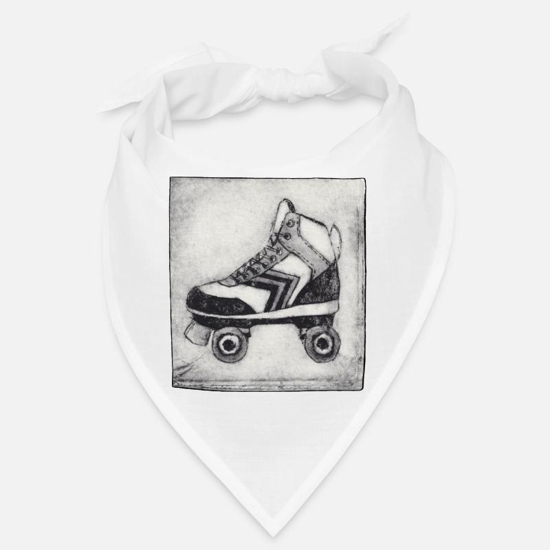 Roller Roller Retro - Sculpté à la main imprimable - Bandana - blanc