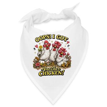 Oops I Got Another Chicken - Cute Huhn Hühner Fan - Bandana - Weiß - Vorne