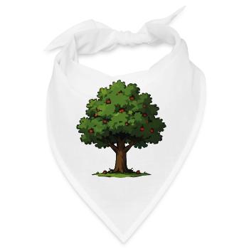 Apfelbaum im Waldstil - Bandana - Weiß - Vorne