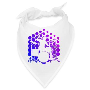 Geschenkidee für den Percussionisten mit Drumming - Bandana - Weiß - Vorne