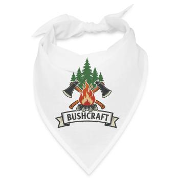 Bushcraft Lagerfeuer mit Axt & Kiefern - Bandana - Weiß - Vorne