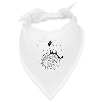 Lunar Siamese Katze - Bandana - Weiß - Vorne