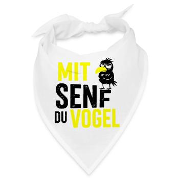 Mit Senf du Vogel, Bratwurst mit Senf - Bandana - Weiß - Vorne