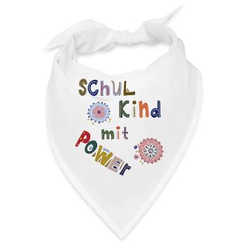 Schulkind mit Power - Bandana - Weiß - Vorne