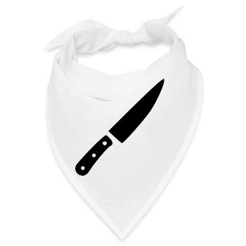 Messer Küchenmesser Koch kochen Geschenk Köchin - Bandana - Weiß - Vorne