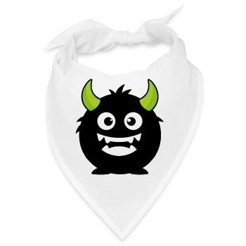 Bold Monster Mascot Streetwear Graphic - Bandana - Weiß - Vorne