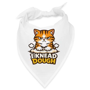 Ich knete Teig lustiges Katzenhemd - Bandana - Weiß - Vorne