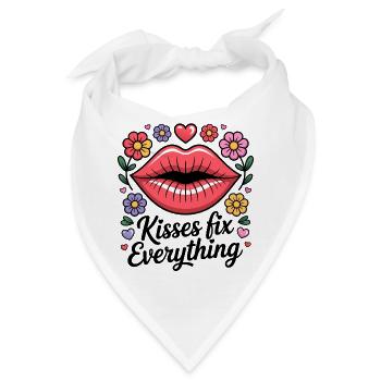 Küsse heilen alles - Bandana - Weiß - Vorne