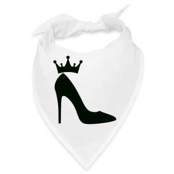High Heels mit Krone – Elegante Queen Silhouette - Bandana - Weiß - Vorne