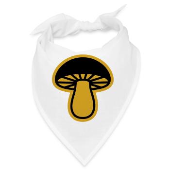 Gelber Pilz Silhouette - Bandana - Weiß - Vorne