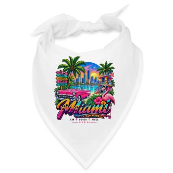 Miami – Sun, Beach & Vibes - Bandana - Weiß - Vorne