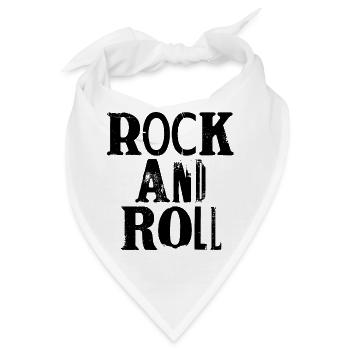 Distressed und Vintage Rock'n'Roll-Musiktypogra - Bandana - Weiß - Vorne