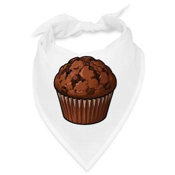 Schoko Muffin Illustration - Bandana - Weiß - Vorne
