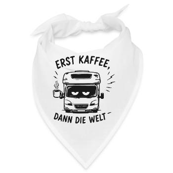 Erst Kaffee Dann Die Welt Bus - Bandana - Weiß - Vorne