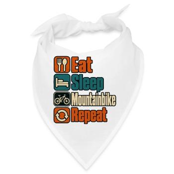 Eat Sleep Mountainbike Repeat – Retro MTB - Bandana - Weiß - Vorne