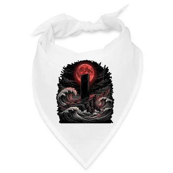Grabstein Mondschein Heavy Metal - Bandana - Weiß - Vorne