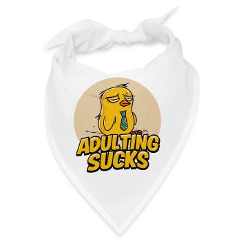 Adulting Sucks Cartoon Chick - Bandana - Weiß - Vorne
