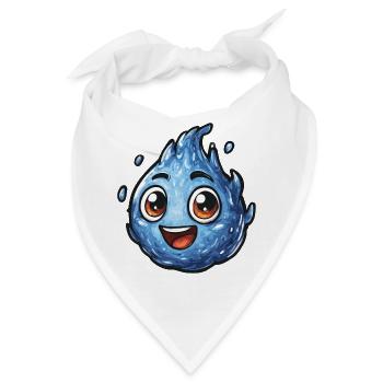 Kawaii Wassertropfen Smile - Bandana - Weiß - Vorne